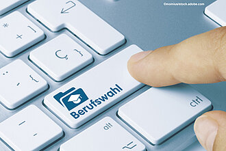 Computertastatur mit dem Schriftzug:"Berufswahl".